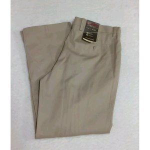 NWT Denver Hayes Men's Tan Dress Pants Flat Front 36x30 Wrinkle Resistant